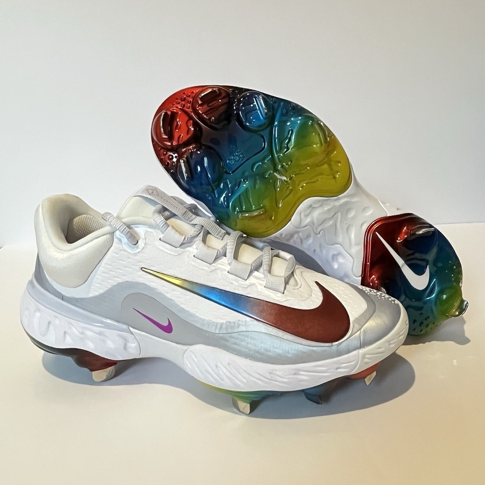 Nike Alpha Huarache Elite 4 Low‎ Molded Baseball White Violet FD2745-106 Size 7